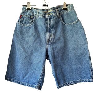 Vintage Bugle Boy 750 Shorts Men's 32W Blue Denim Medium Wash 5-Pockets Cotton